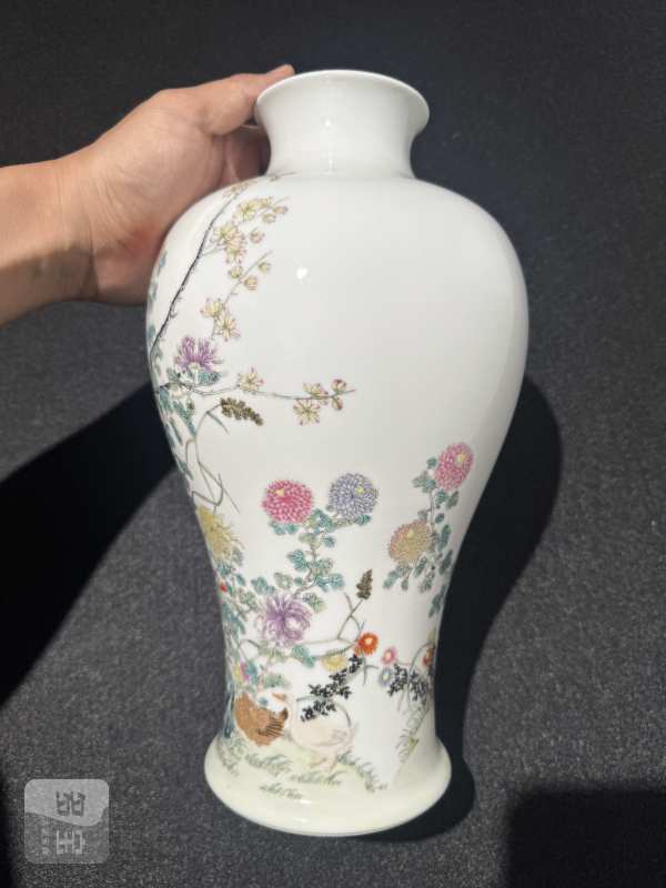 民国 粉彩花鸟纹梅瓶 - 图4